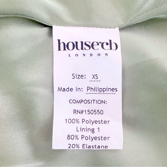 House of CB 'Lulu' Corset Sheer Panel Satin Draped Dress Pistachio XS  US 2-4 - Picture 11 of 16